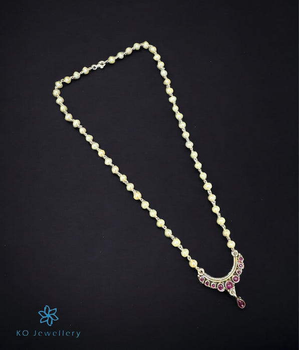The Madhupal Silver Gemstone & Pearl Necklace