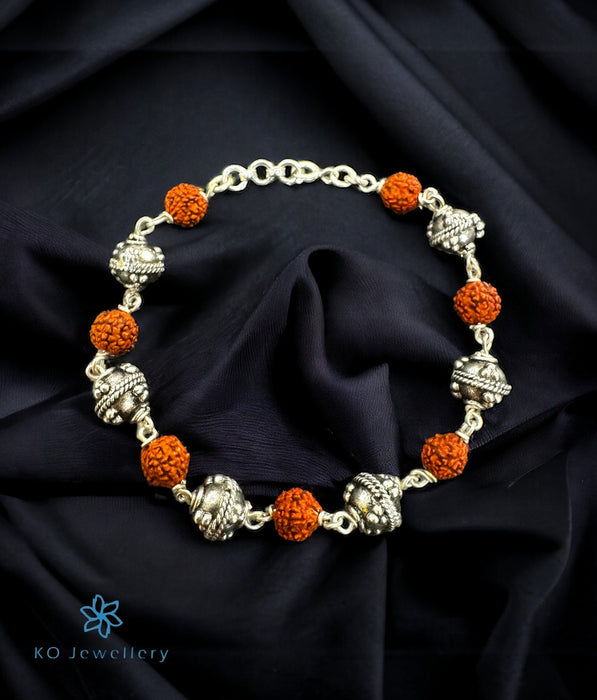 The Rudraksha Silver Beads  Bracelet