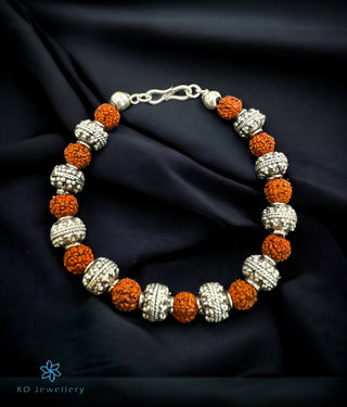 The Rudraksha Silver Beads Bracelet