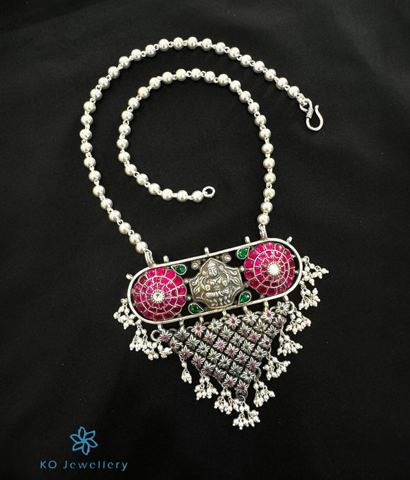 The Amrita Silver Lakshmi  Kundan Necklace