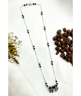 The Floral Silver Beads Necklace/ Mangalsutra