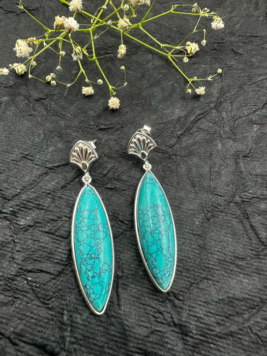The Turquoise Silver Gemstone Earrings