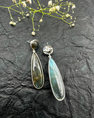 The Labrodite Silver Gemstone Earrings