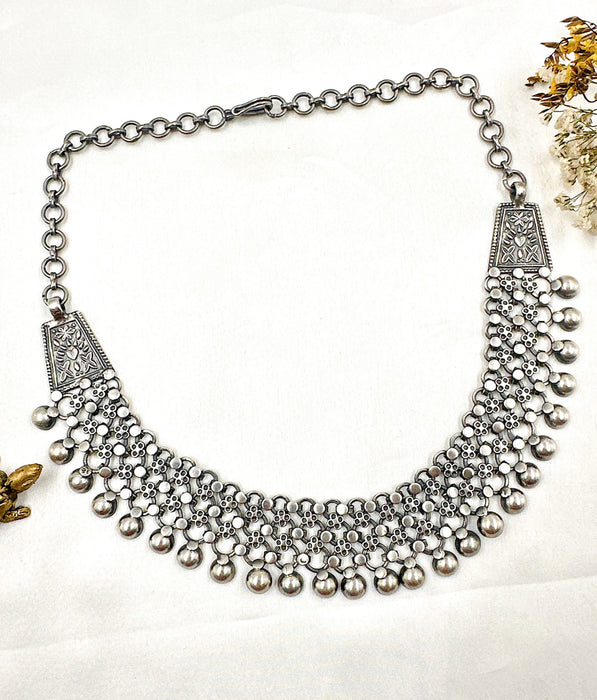 The Ethnic Silver Antique Necklace