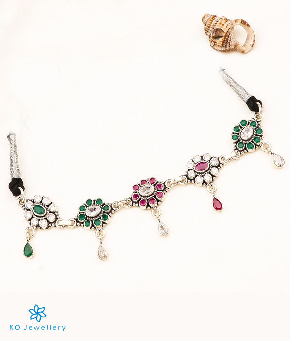 The Vinila Silver Gemstone Necklace (White/Green)