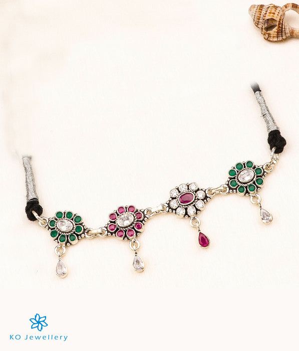 The Maryam Silver Gemstone Necklace (White/Red)