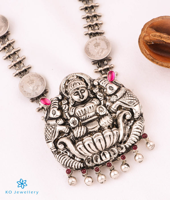The Shrinika Silver Lakshmi Coin Nakkasi Necklace