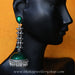 Pure sterling silver 92.5 green jhumka buy online