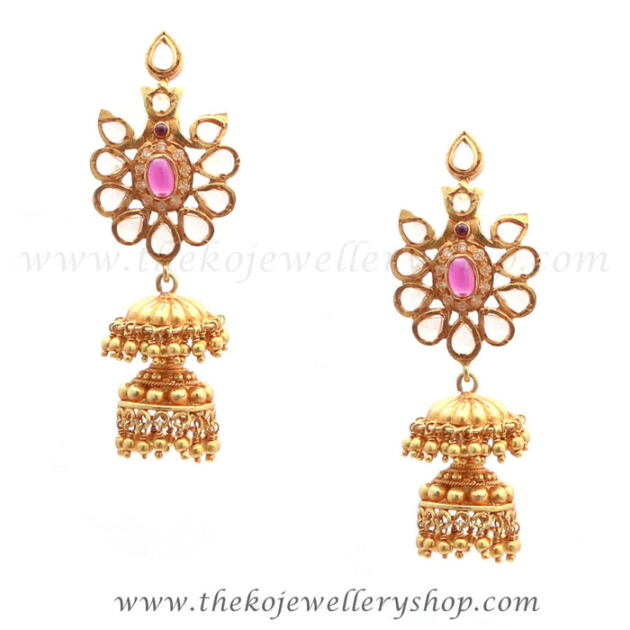 925 silver gold dipped indian ethnic jhumkas