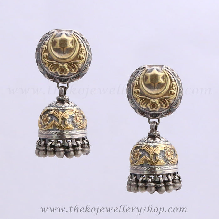The Nabah Silver Two-tone Jhumka