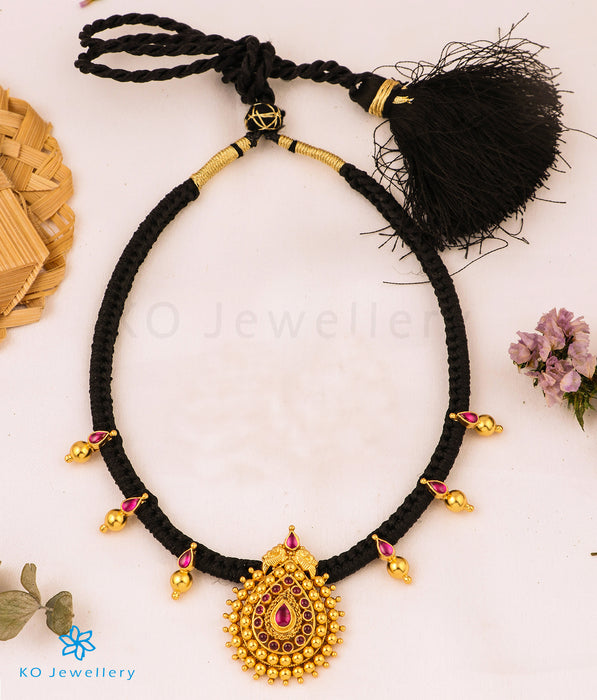 Nakshi Antique Pendant with Black Thread Neck Set-N481 - Aishi Jewellery -  Buy Fashion & Imitation Jewels Online