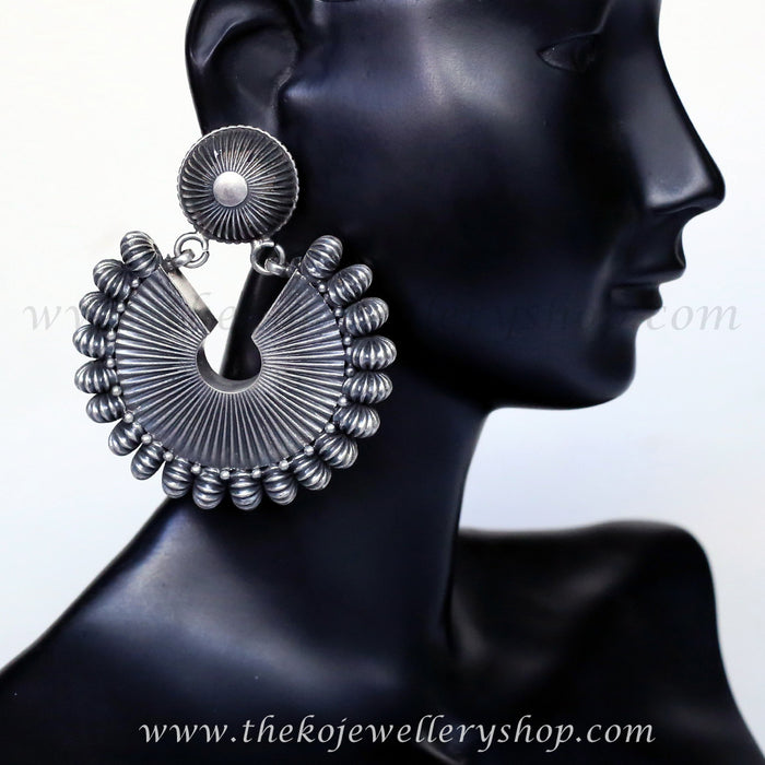 The Shavya Silver Oxidised Earrings
