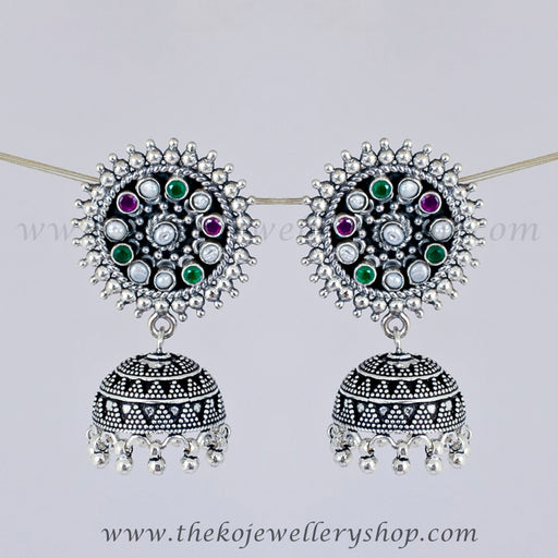 Online shopping buy silver jhumkas for women