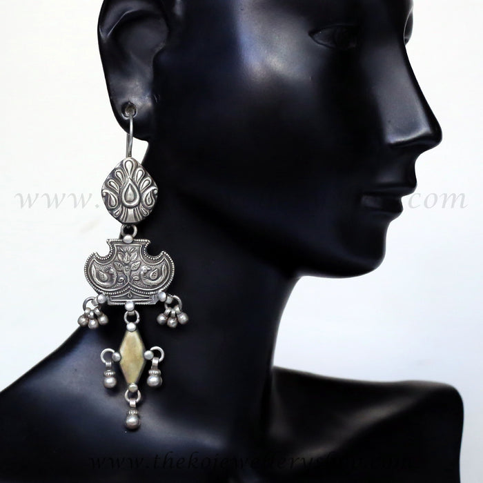 The Khyati Silver Peacock Earrings