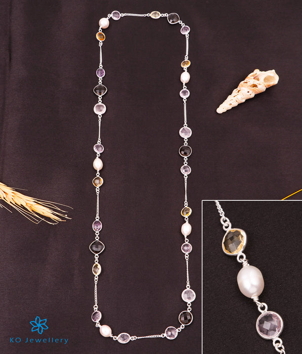The Neeksha Silver Gemstone Necklace