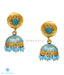Gold-dipped, sterling silver jhumka with exquisite meenakari work 