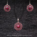 ruby pure silver handmade office wear pendant set 