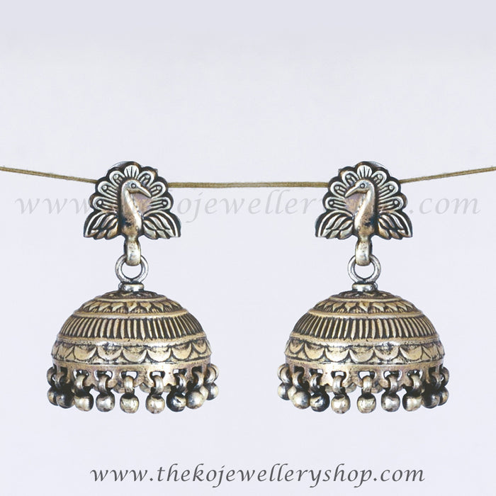 Hand crafted silver jhumka shop online