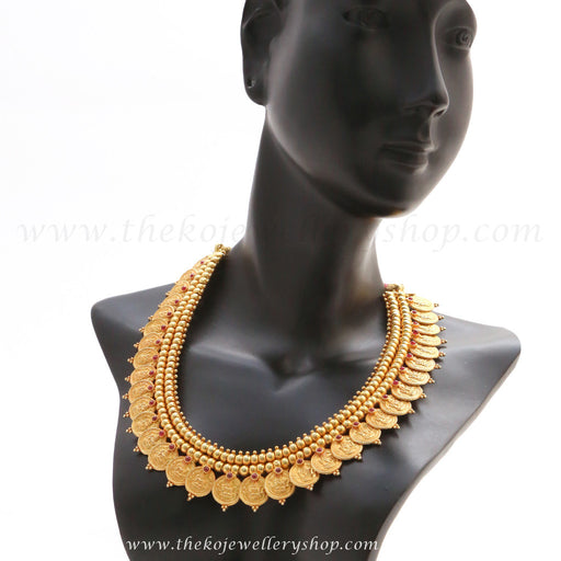 Kasavu mala gold plated coin jewelry necklace buy online