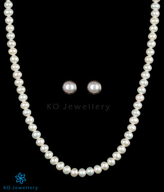 The Damini Silver Pearl Necklace