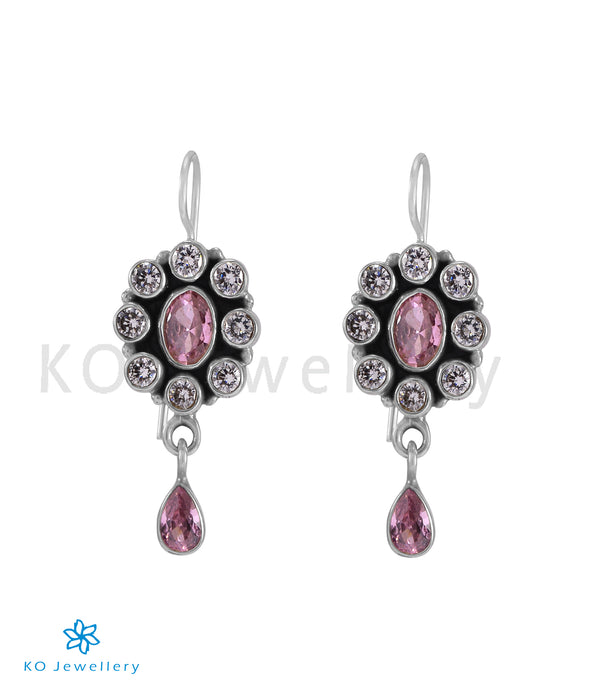 The Yukti Silver Gemstone Earrings (Pink)