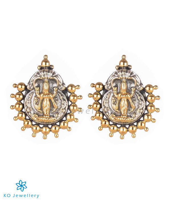 The Kamakshi Silver Earrings (Two-Tone)
