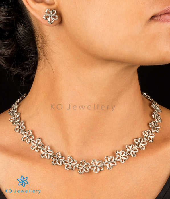 Handcrafted floral necklace set - find real gemstone jewellery online