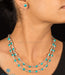 office wear double string turquoise necklace set online