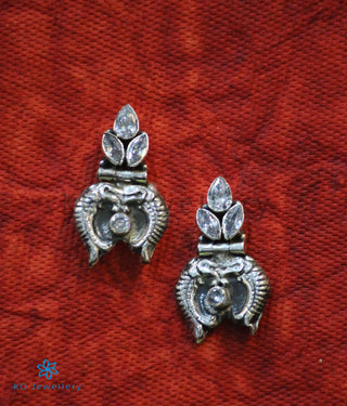 The Dhivara Silver Gemstone Fish Earrings (White)