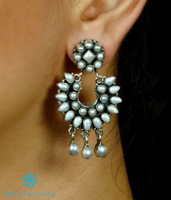 The Pranav Silver Gemstone Earrings(Black)