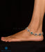 Ornate handmade pure silver gemstone anklets 
