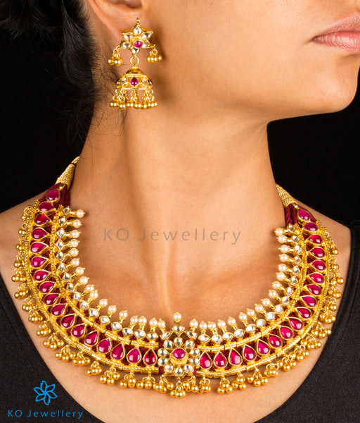 Gold plated silver choker necklace India