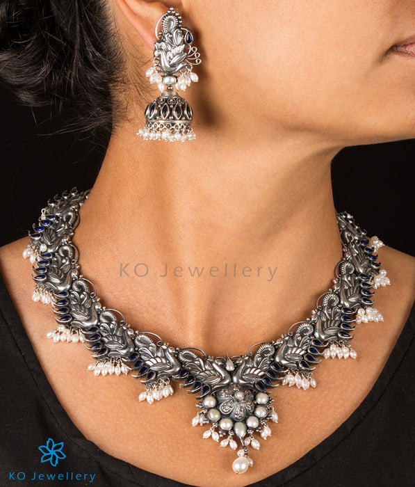 The Mayil Silver Peacock Necklace