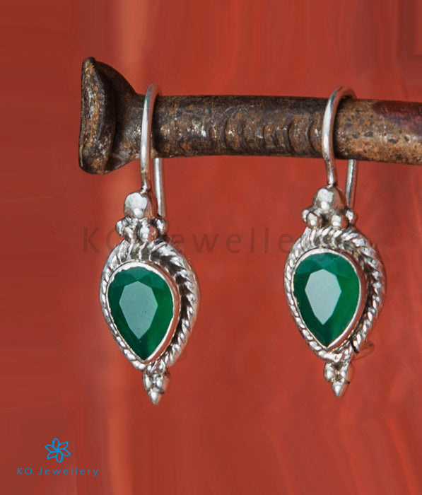 The Varna Silver Gemstone Earrings (Green)