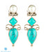 formal earrings combining fresh water pearl and turquoise in an exquisite design