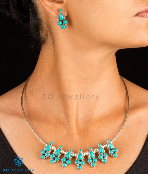 Silver and turquoise jewellery set