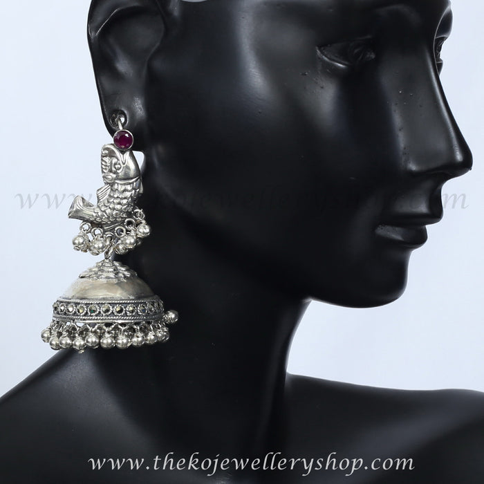 Shop online animal collection silver jhumka