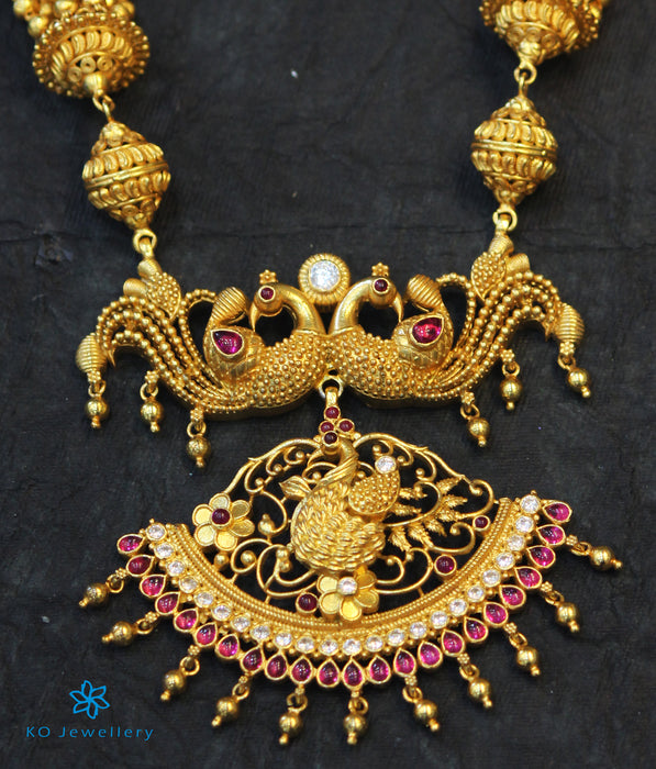 The Saundarya Silver Peacock Necklace