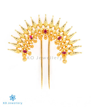 South Indian antique gold temple jewellery hair pin