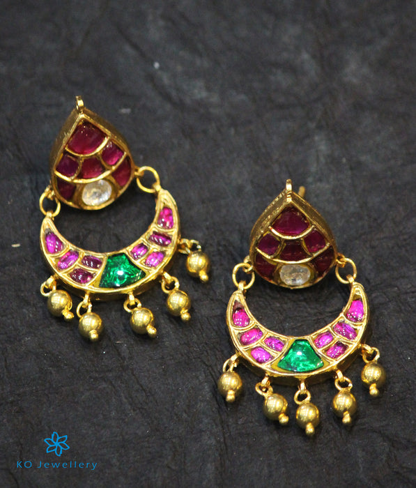 Empress Royalty Antique Gold Chandbali Earrings