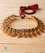 Paisley motif gold plated silver choker necklace
