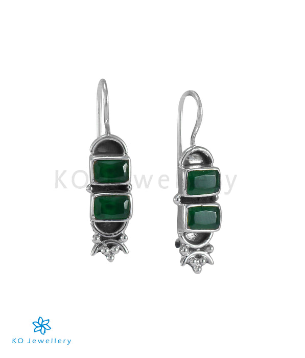 The Reyna Silver Gemstone Earring (Green)
