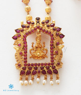 The Sanidhya Silver Lakshmi Pendant (Red)