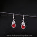 red stone silver elite looking earrings light weight