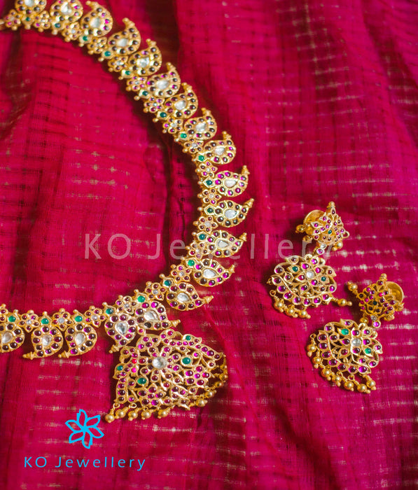 Exclusive gold plated silver necklace set online India