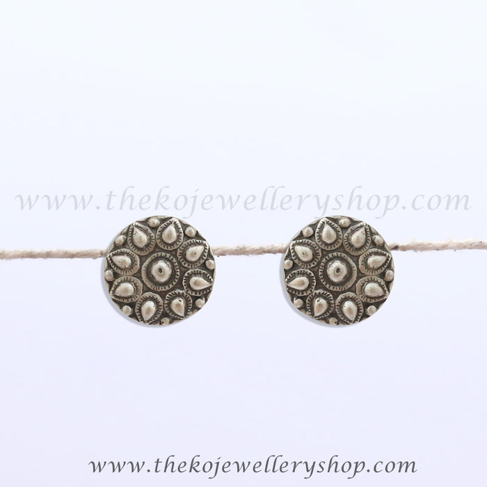 Floral motifs Hand made silver jewellery antique design buy online 