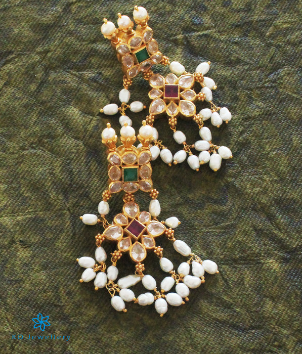 The Maya Silver Guttapusalu Necklace (Red/White)