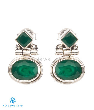 The Pahal Silver Earstuds(Green)
