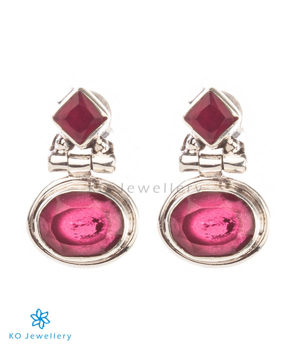 The Pahal Silver Earstuds(Red)