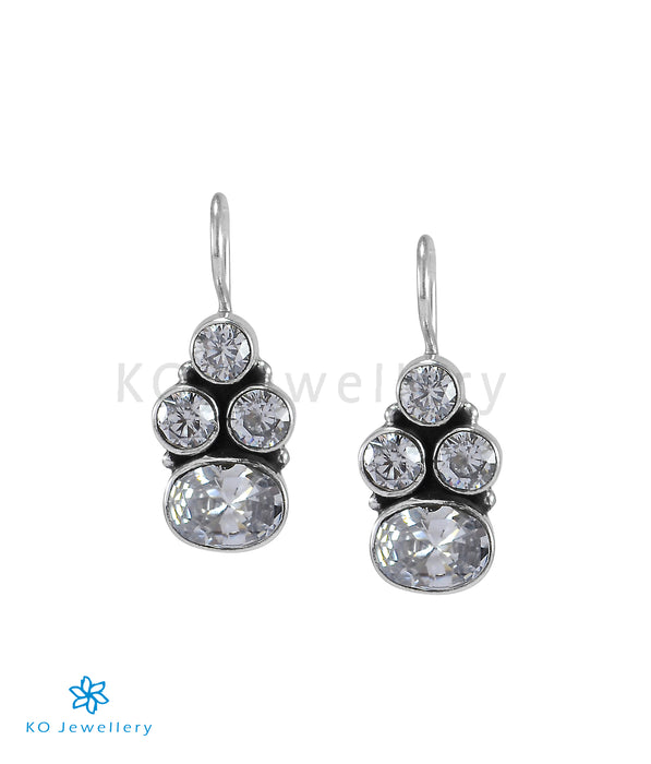 The Saraya Silver Gemstone Earring (White)